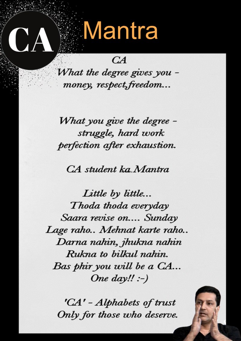 CA student ka mantra — little by little