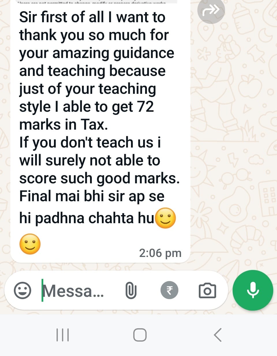Student message