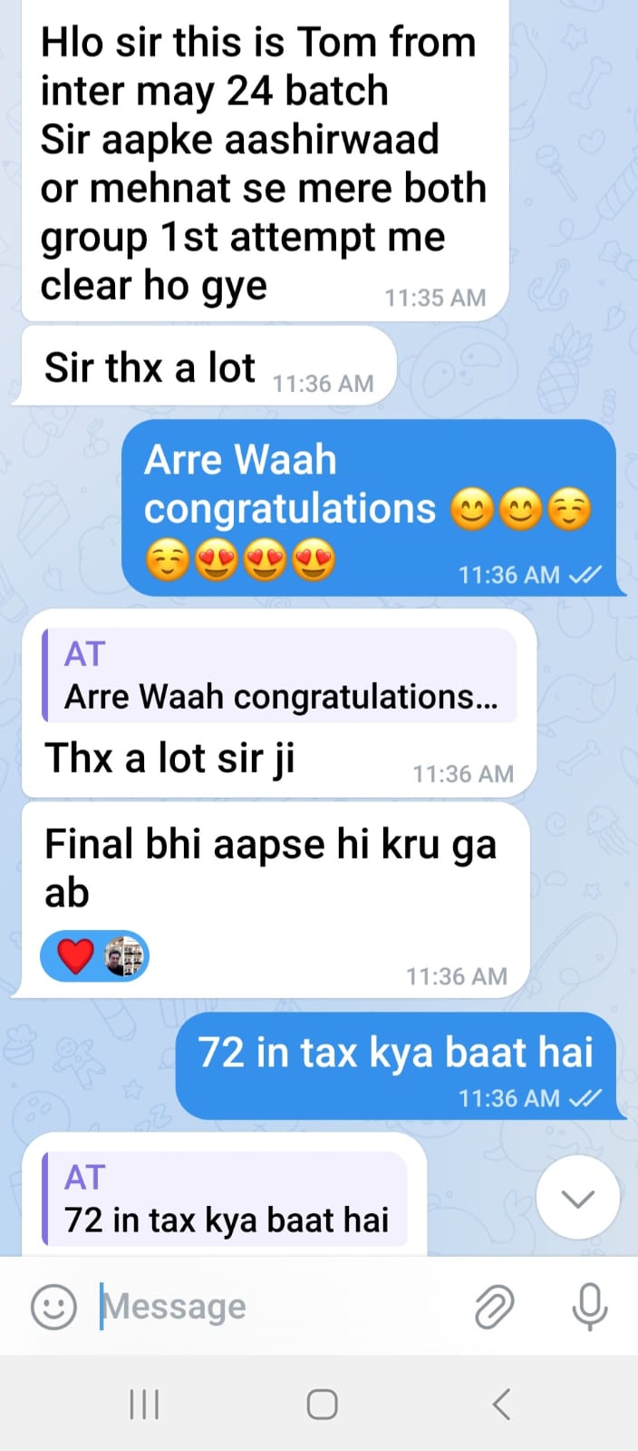 Student message