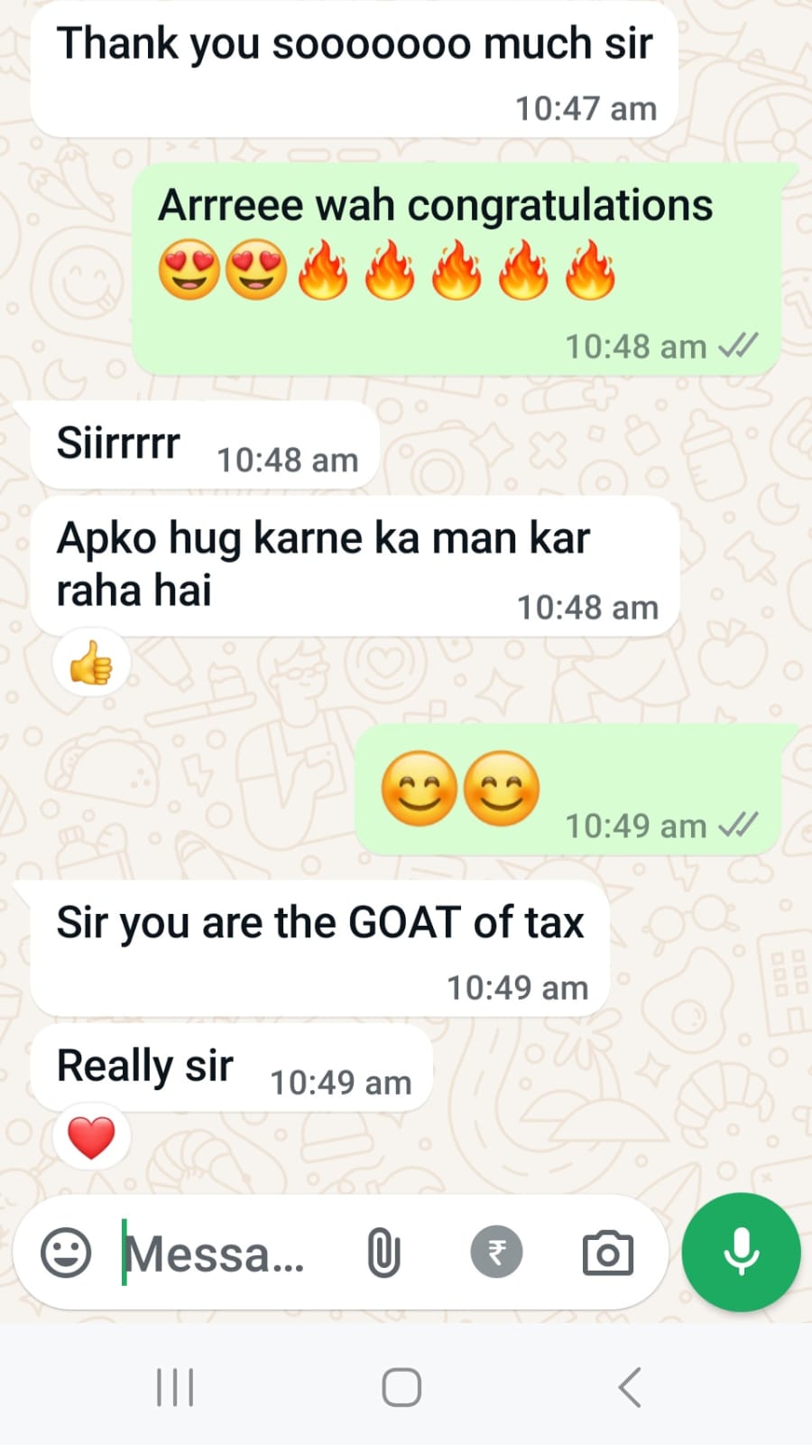 Student message