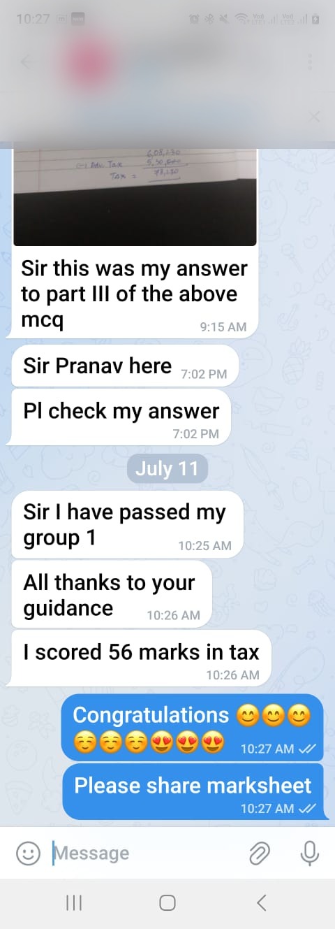 Student message