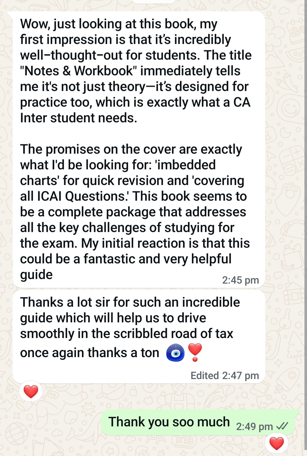 Student message
