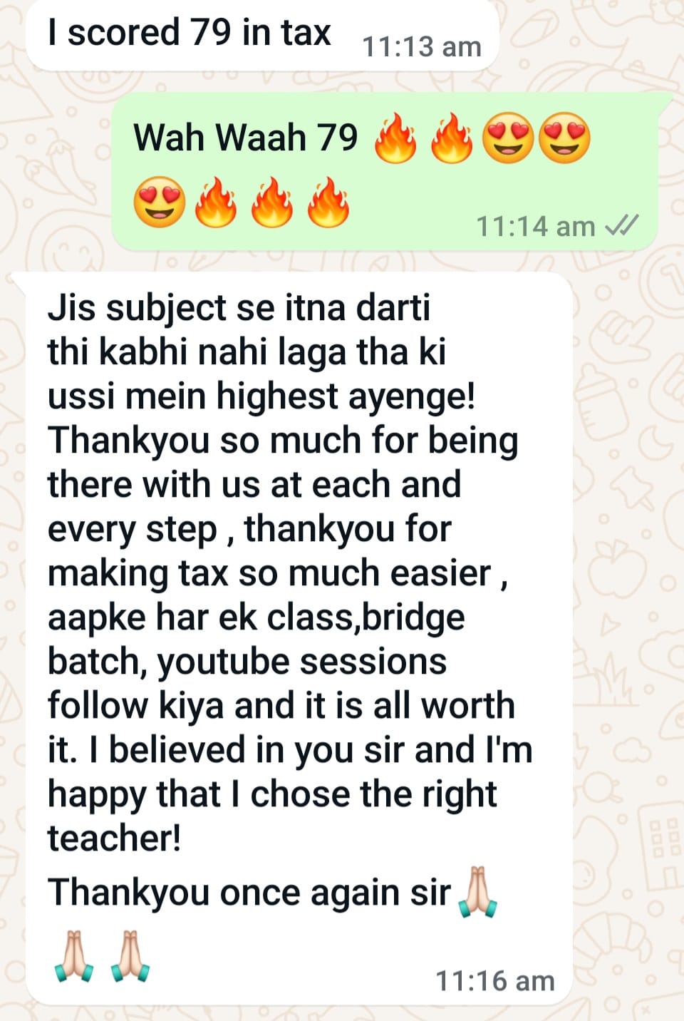 Student message