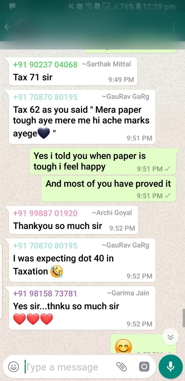 Student message