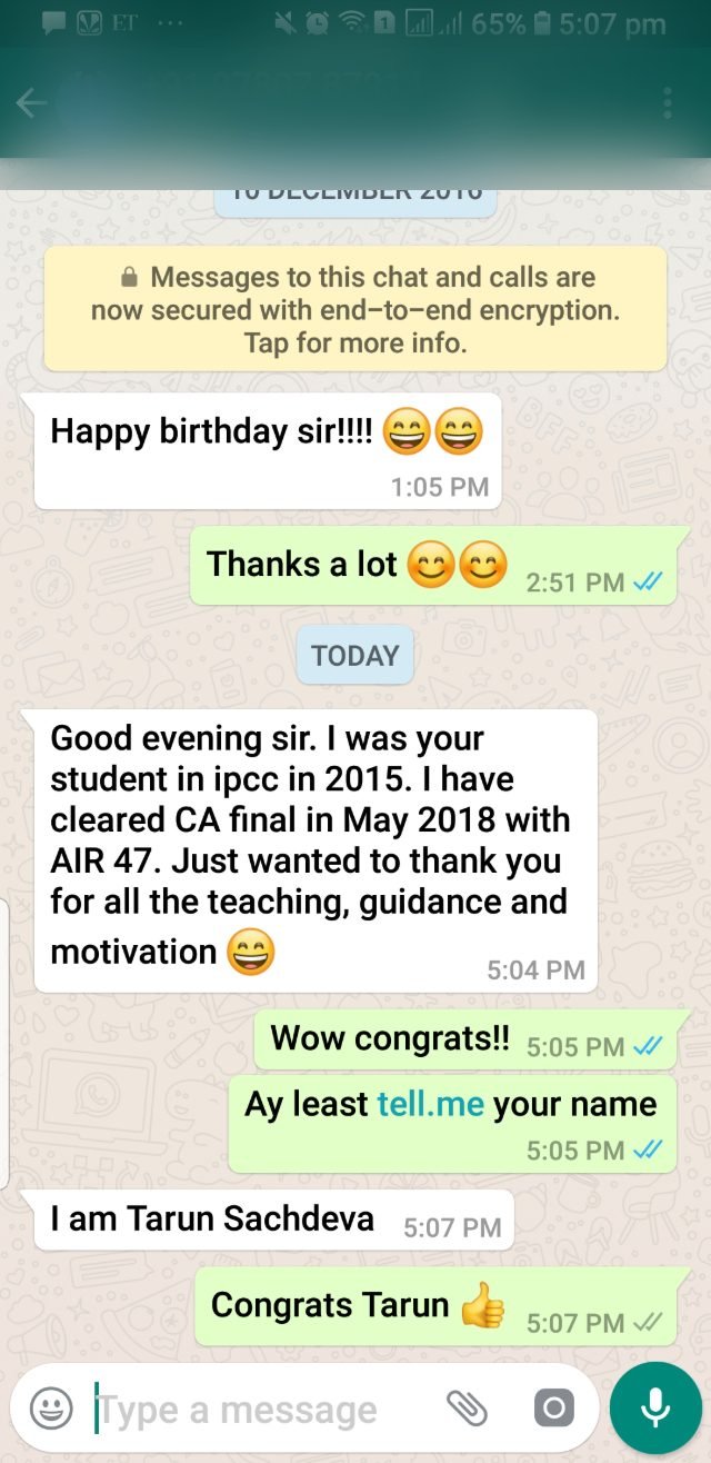 Student message