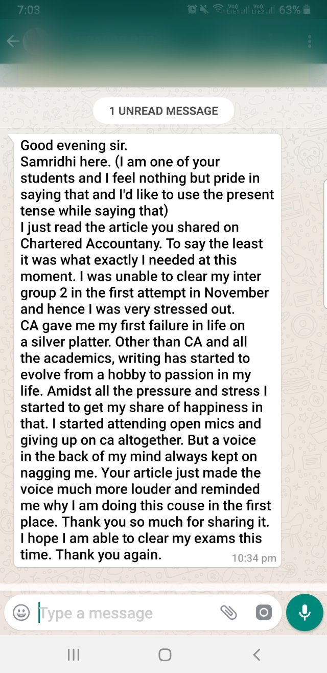 Student message