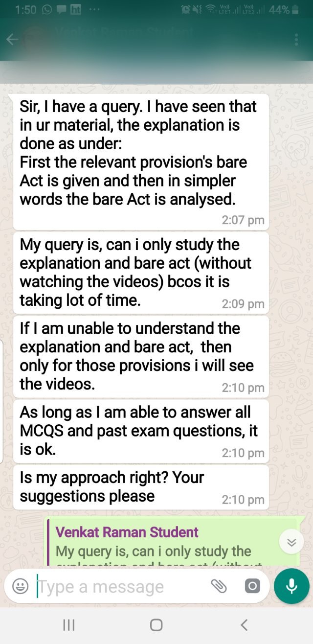 Student message