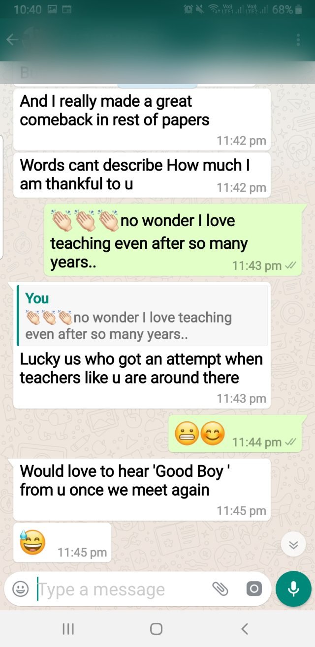 Student message