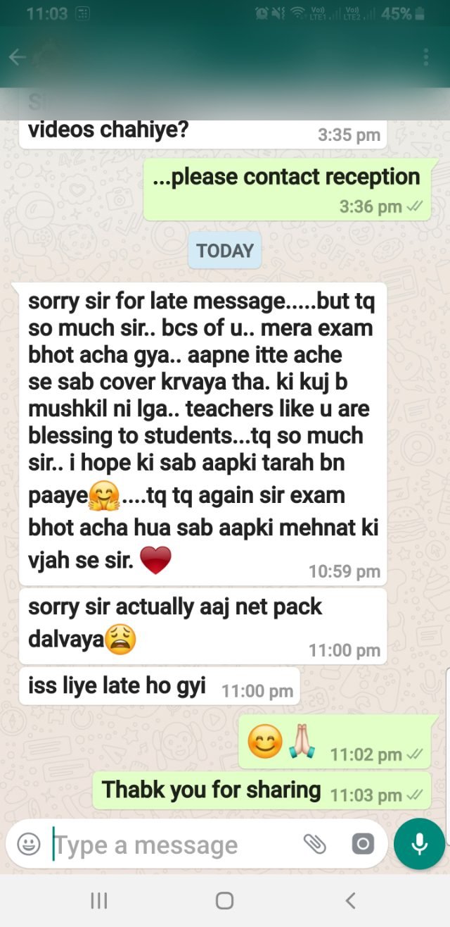 Student message