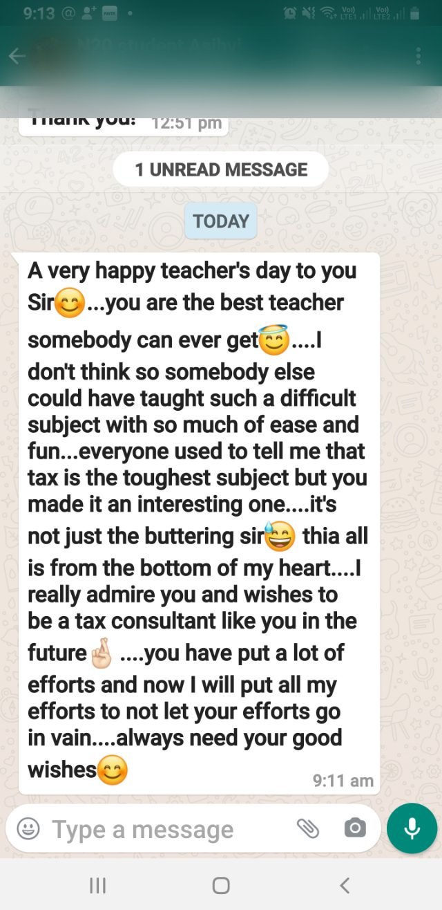 Student message
