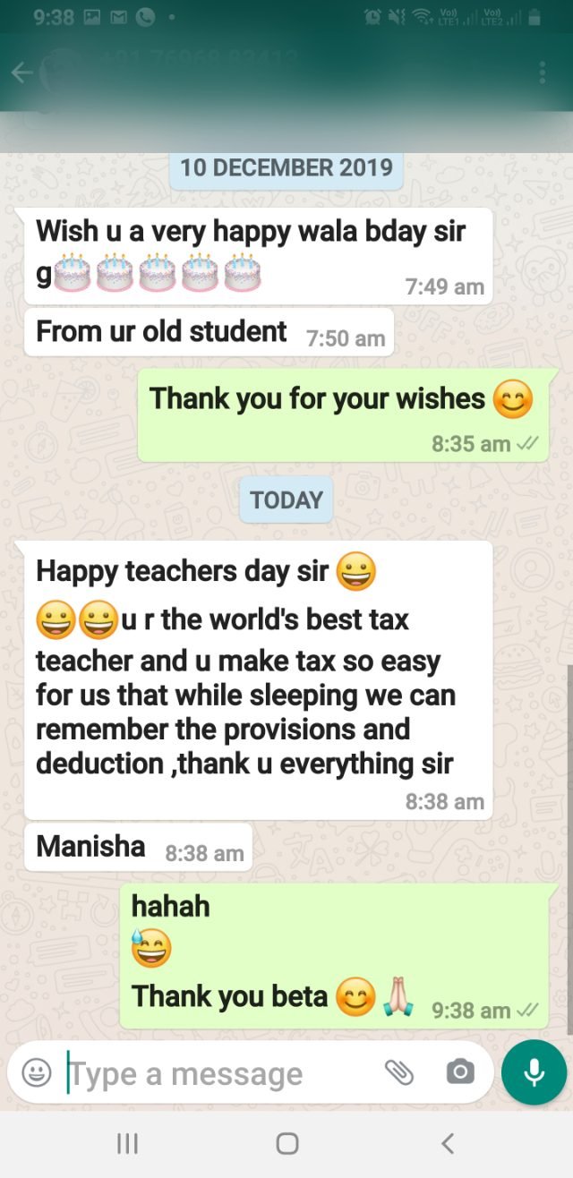 Student message