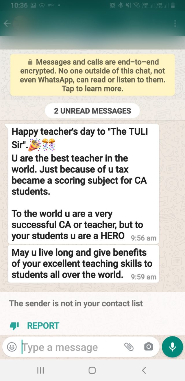 Student message