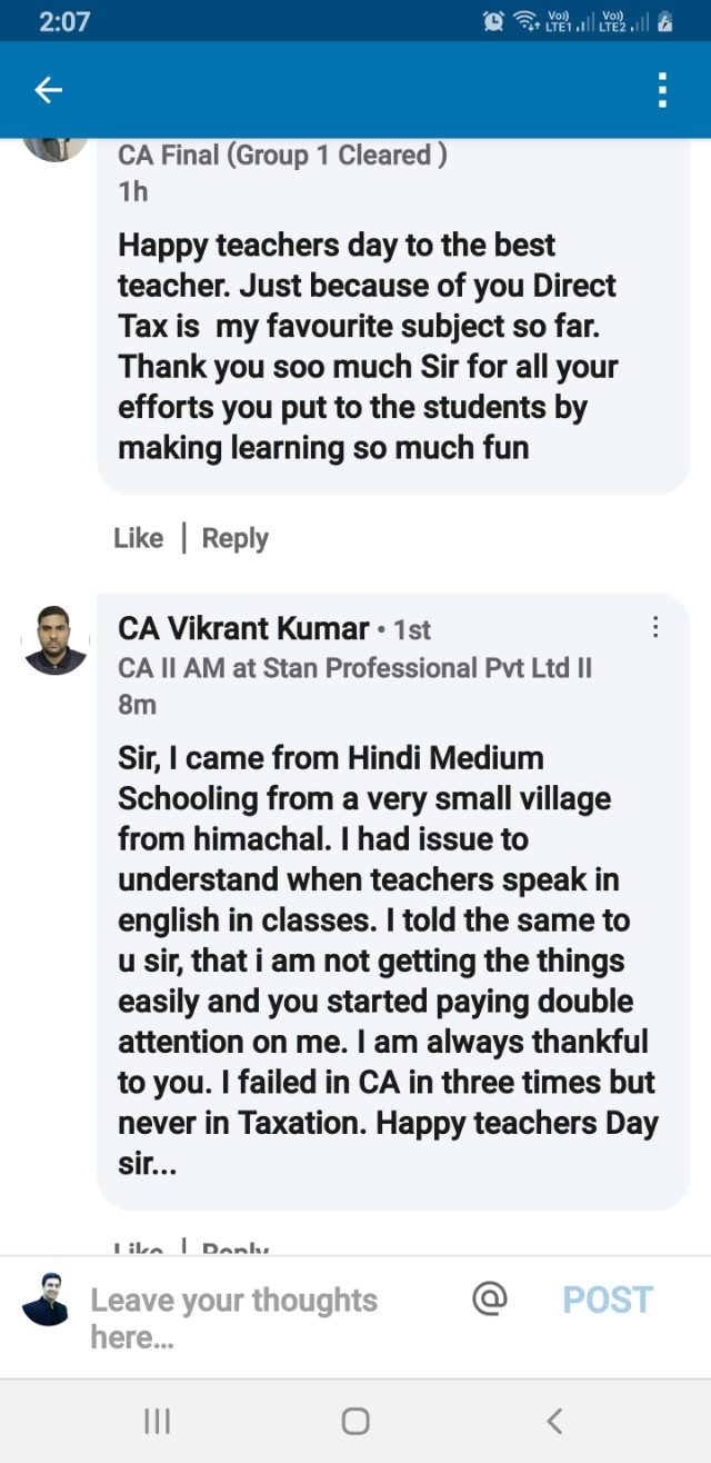 Student message